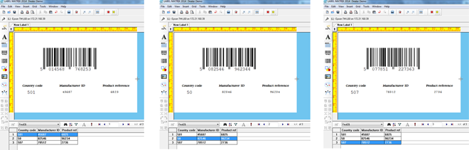 LABEL MATRIX and database connection